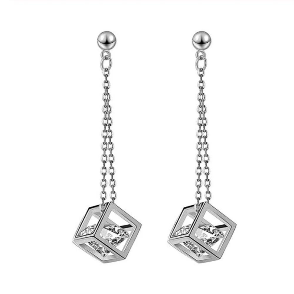Jacob Crystal Cube Dangle Earrings
